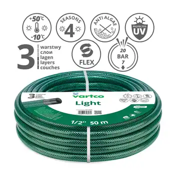 VARTCO Wąż ogrodowy LIGHT 20 bar 3-warstwowy 1/2" 50 m