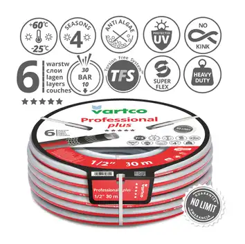 VARTCO Wąż ogrodowy PROFESSIONAL plus 30 bar 6-warstwowy 1/2" 30 m