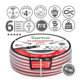 VARTCO Wąż ogrodowy PROFESSIONAL plus 30 bar 6-warstwowy 3/4" 20 m