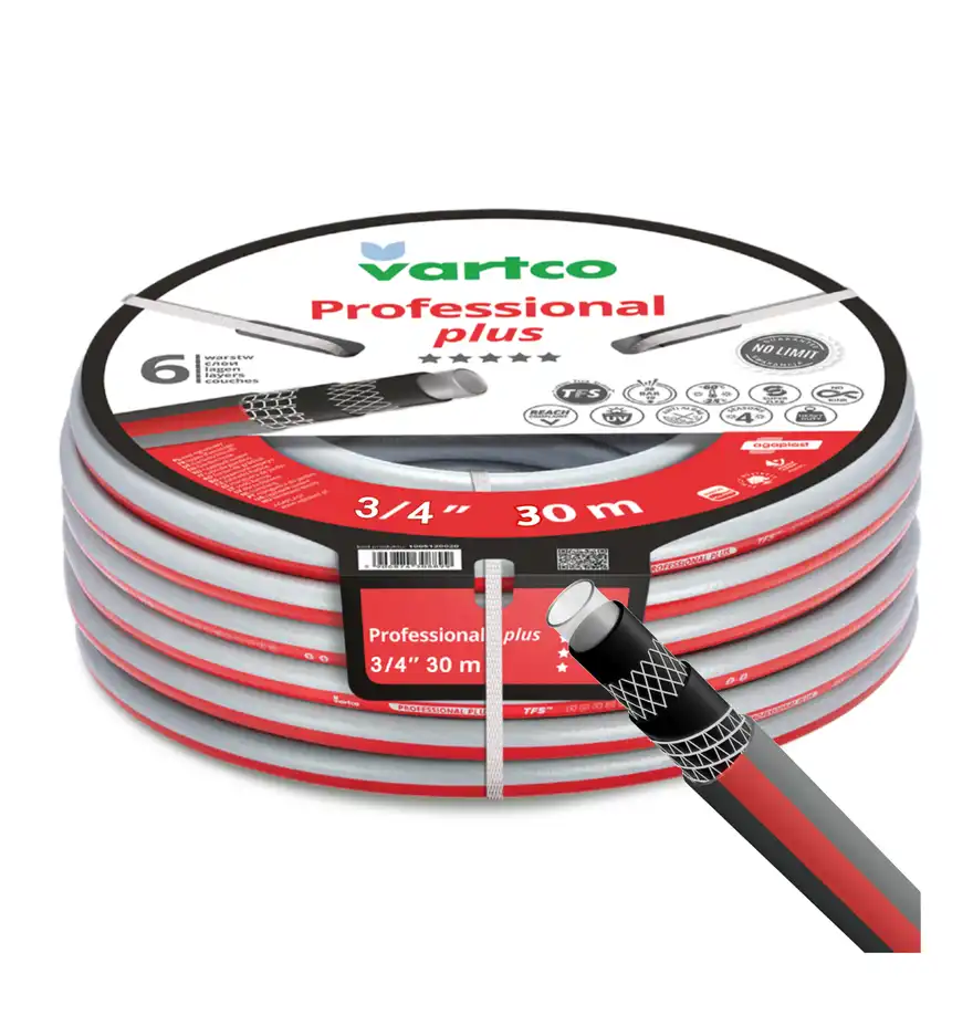 VARTCO Wąż ogrodowy PROFESSIONAL plus 30 bar 6-warstwowy 3/4" 30 m