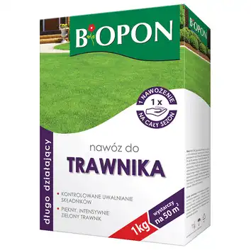 Nawóz długo działający do trawników 1kg Biopon