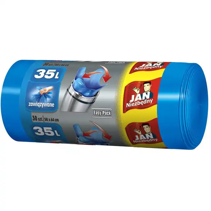 Worki na śmieci EASY PACK niebieskie 35L 30 szt. JAN NIEZBĘDNY