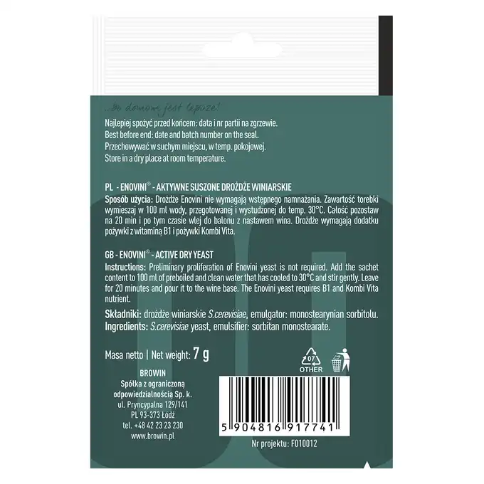 Drożdże suszone ENOVINI BIOWIN