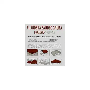 Plandeka brązowo-srebrna SUPER GRUBA 2x3m (210g)