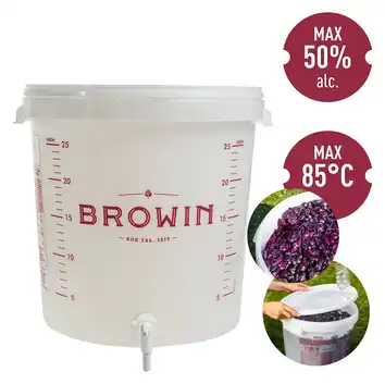 Pojemnik fermentacyjny 30L z nadrukiem oraz kranem