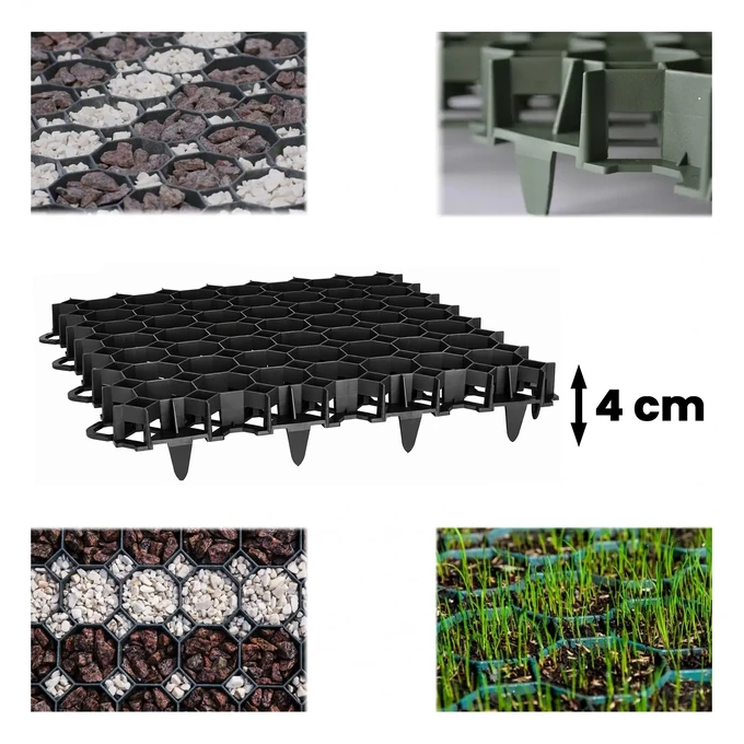 Krata stabilizująca parkingowa STELLA GREEN 47,3x47,3x4cm czarna