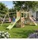 Plac zabaw Fungoo MAXI FUNNY CARNIVAL duży domek, 2 x huśtawka, zjeżdżalnia, mostek linowy, ścianka wspinaczkowa, stół piknikowy