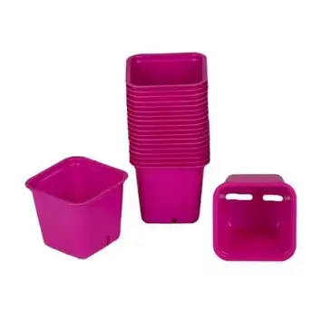 Doniczki kwadratowe VEFI 6x6cm różowe 30szt.