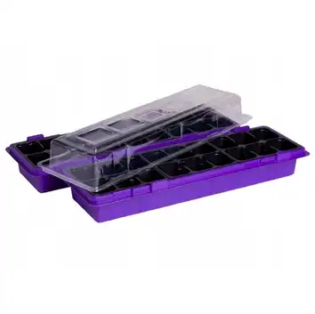 Dwie miniszklarenki do wysiewu nasion VEFI 47x16cm fioletowe