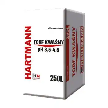 Torf kwaśny 0-20mm pH 3,5-4,5 250L Hartmann