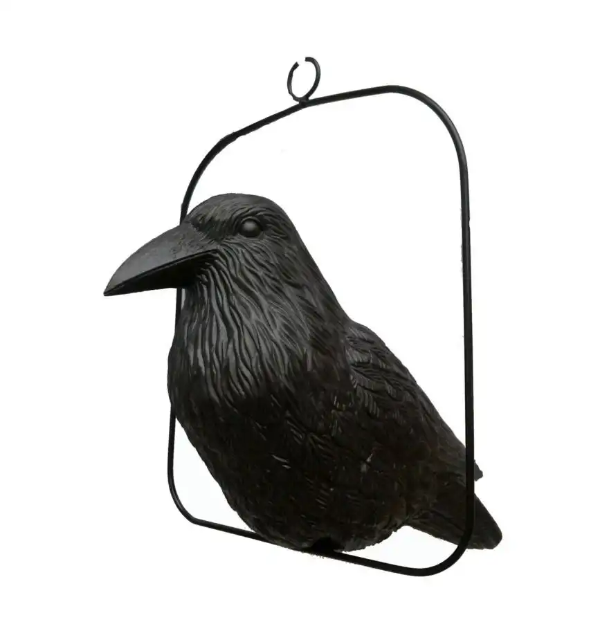 Sztuczny kruk siedzący na pałąku 30cm