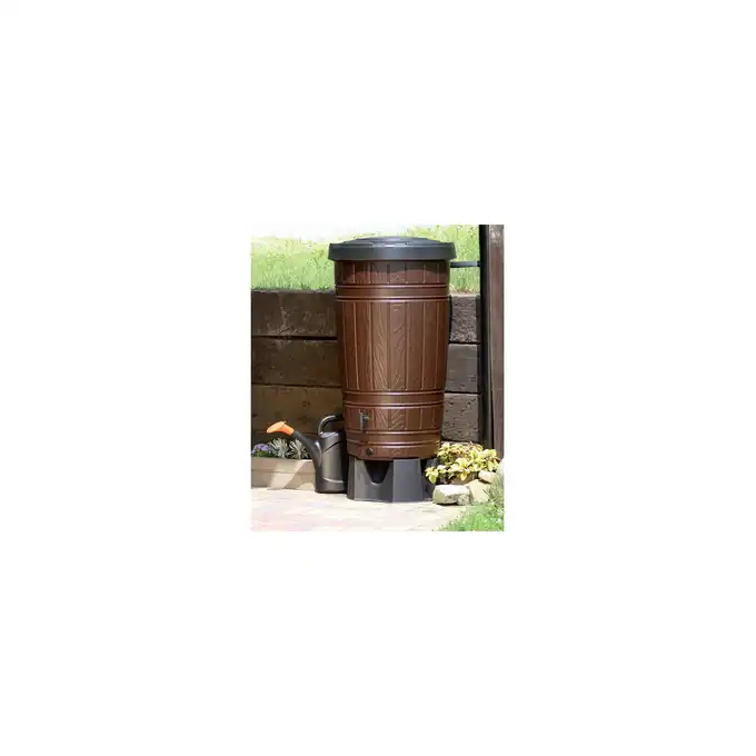 KOMPLETNY Zbiornik na deszczówkę brązowy Woodcan beczka 265L IDWO265 PROSPERPLAST