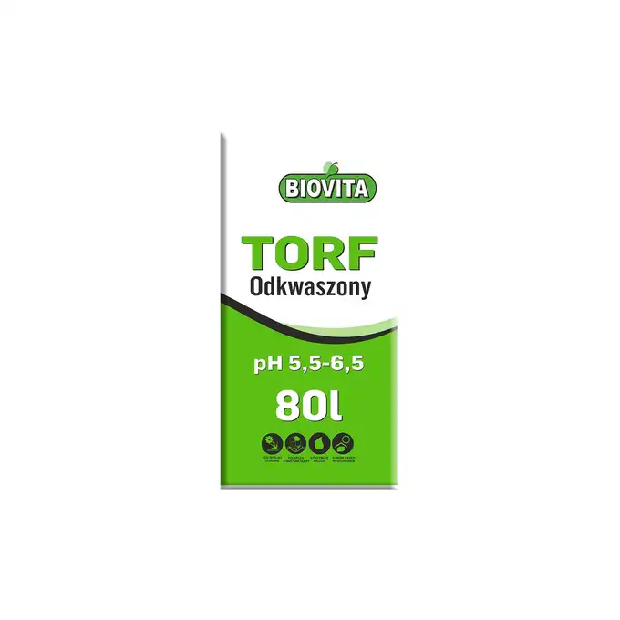 Torf odkwaszony ziemia pH 5,5-6,5 BIOVITA 80L