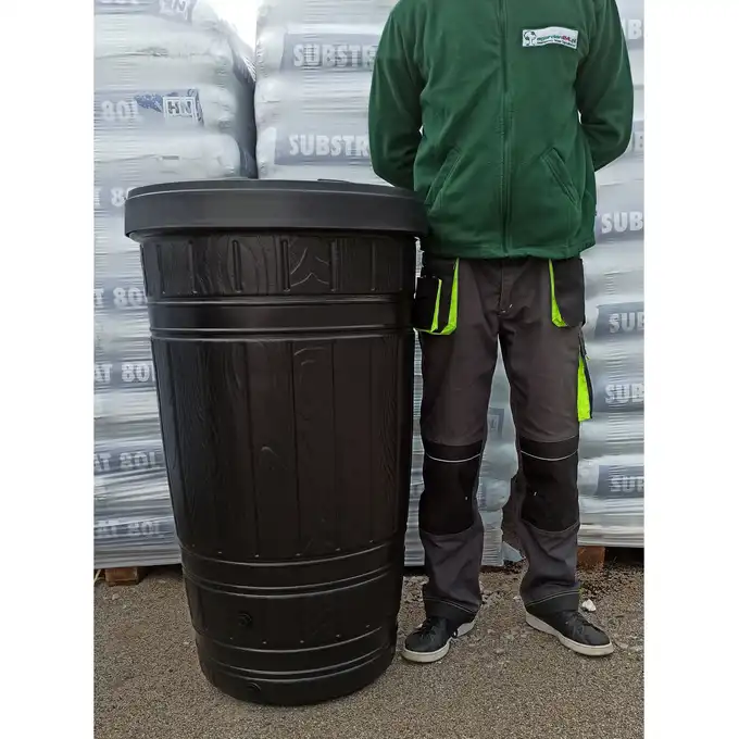 Zbiornik na deszczówkę czarny 265L beczka Woodcan PROSPERPLAST IDWO265-S411