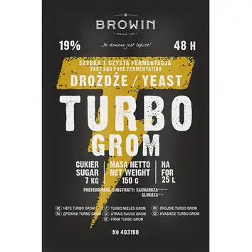 Drożdże gorzelnicze TURBO Grom 48h 150 g BIOWIN