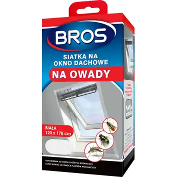Siatka moskitiera na okno dachowe 120x170 Biała BROS