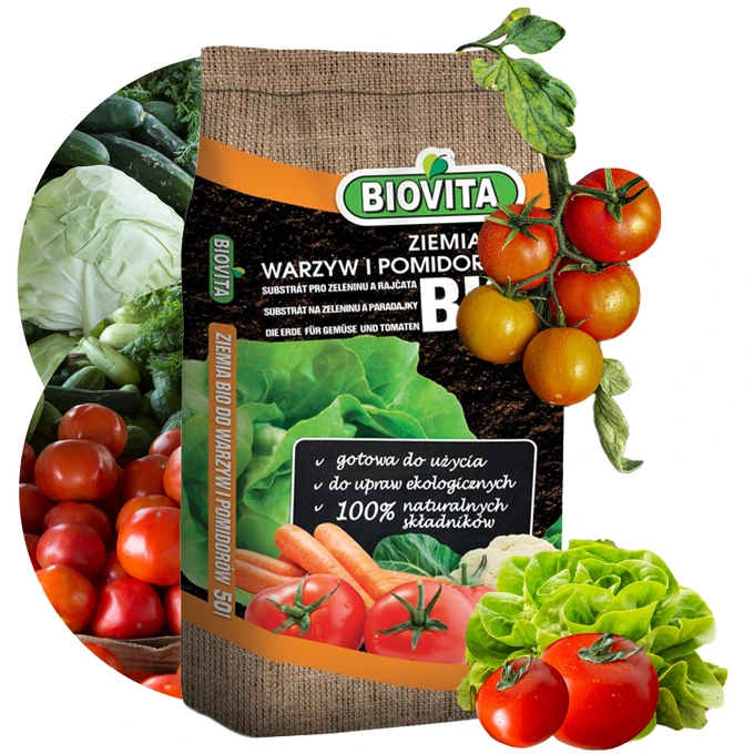 Gotowe podłoże BIO Ziemia do warzyw i pomidorów Biovita 50L