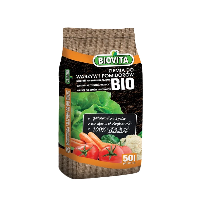 Gotowe podłoże BIO Ziemia do warzyw i pomidorów Biovita 50L