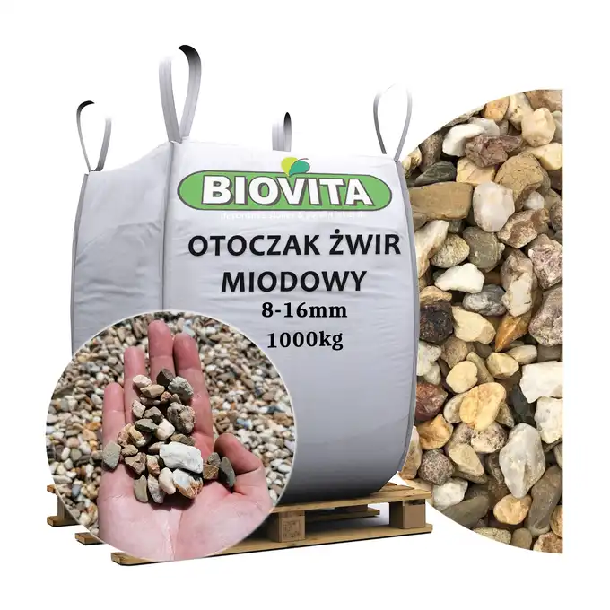 BIG BAG Kamień dekoracyjny - otoczak  żwir miodowy 8-16 mm 1000kg TONA