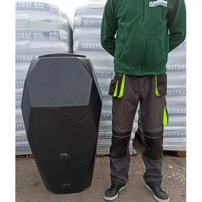 Beczka 300L KOMPLETNY Zbiornik na deszczówkę, Antracyt CANYON S PROSPERPLAST - ION300S