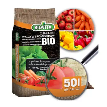 Gotowe podłoże BIO Ziemia do warzyw i pomidorów Biovita 50L