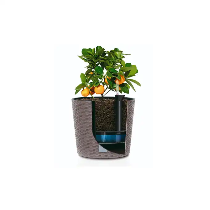 Donica Rato Round 30 cm okrągła 15,3 L z wkładem DRTUS300L mocca