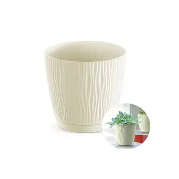 Doniczka SANDY P DSY130P z podstawką, kremowa 12,9 cm Prosperplast