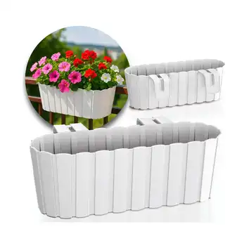 Doniczka balkonowa 40 cm wisząca Boardee Hook 4,9L biały Prosperplast