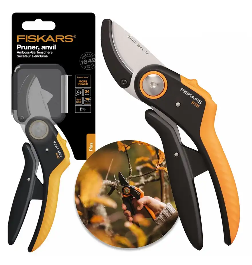 Sekator kowadełkowy Fiskars Plus P741 1057071 FISKARS