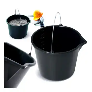 Wiadro budowlane Bucket Z LEJKIEM 20L czarne Prosperplast