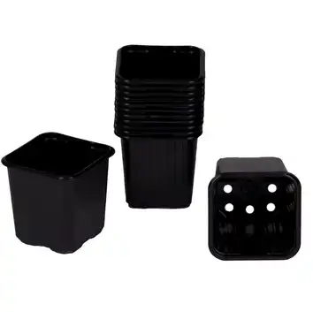 Doniczki kwadratowe VEFI 8x8 cm czarne 24 szt.