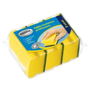 Gąbka kuchenna profilowana, zmywak 3 szt. GROSIK