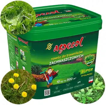 Nawóz do trawników zachwaszczonych granulowany, mineralny 10 kg Agrecol