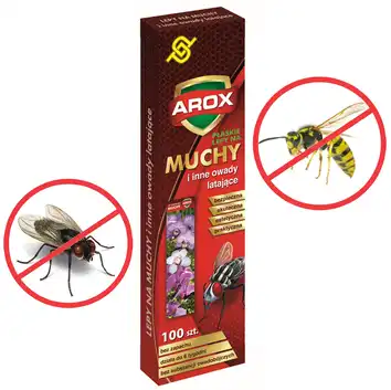 Płaski lep na muchy i inne owady latające 100 szt. AROX