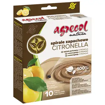 Spirala zapachowa na komary cytrynowa 10 szt. Agrecol Natura
