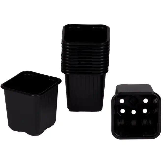 Doniczki kwadratowe VEFI 8x8 cm czarne 24 szt.