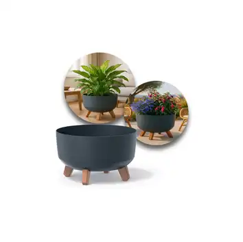 Doniczka Gracia Low 28,5 cm na nóżkach DGRL300L antracyt 6,8 L