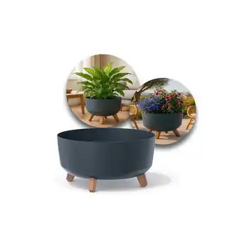 Doniczka Gracia Low 37,9 cm na nóżkach DGRL400L antracyt 14,3 L
