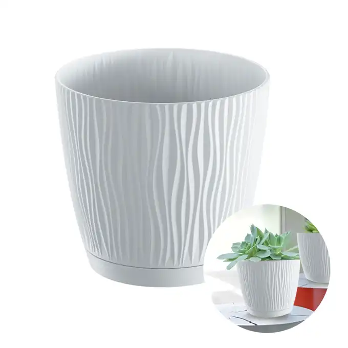 Doniczka SANDY P DSY240P z podstawką biały 23,9 cm Prosperplast