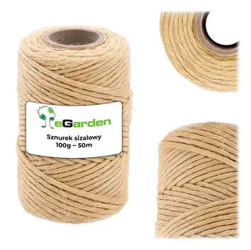 Sznurek Sizalowy eGarden 50m 2mm Naturalny ogrodowy dekoracyjny mocny