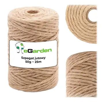 Szpagat jutowy 25m 50g naturalny mocny dekoracyjny ogrodowy eGarden