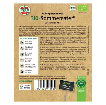 BIO aster chiński 'Zuckertüten Mix' Nasiona PREMIUM Sperli