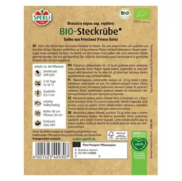 BIO brukiew 'Gelbe aus Friesland (Friese Gele)' Nasiona PREMIUM Sperli