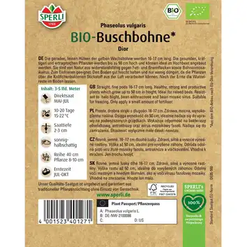BIO fasola karłowa 'Dior' Nasiona PREMIUM Sperli