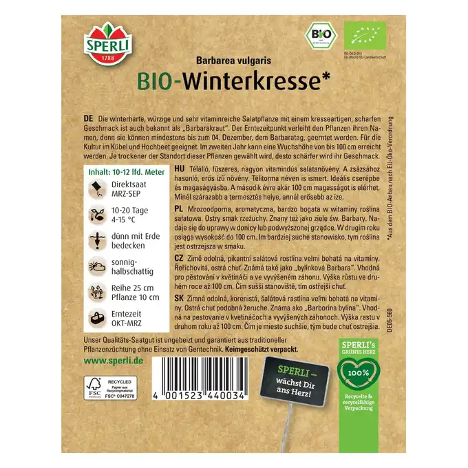 BIO gorczycznik pospolity '' Nasiona PREMIUM Sperli