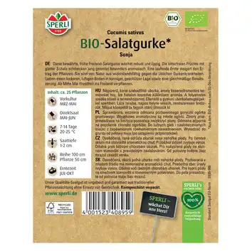 BIO ogórek sałatkowy 'Sonja' Nasiona PREMIUM Sperli
