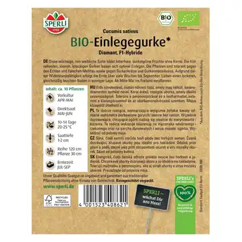 BIO ogórek siewny 'Diamant' Nasiona PREMIUM Sperli