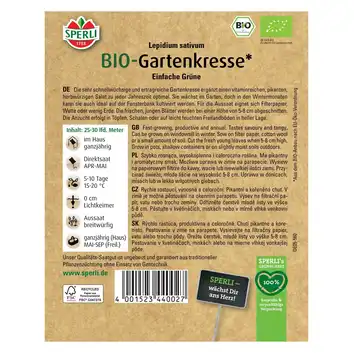 BIO pieprzyca siewna 'Einfache Grüne' Nasiona PREMIUM Sperli