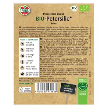 BIO pietruszka 'Laica' Nasiona PREMIUM Sperli