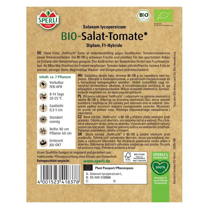 BIO pomidor 'Diplom' Nasiona PREMIUM Sperli